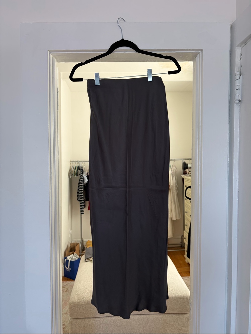 Zara Long Gray Maxi Skirt